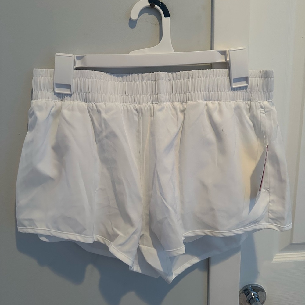 NWT Ultra Flirt White Athletic Shorts, size L